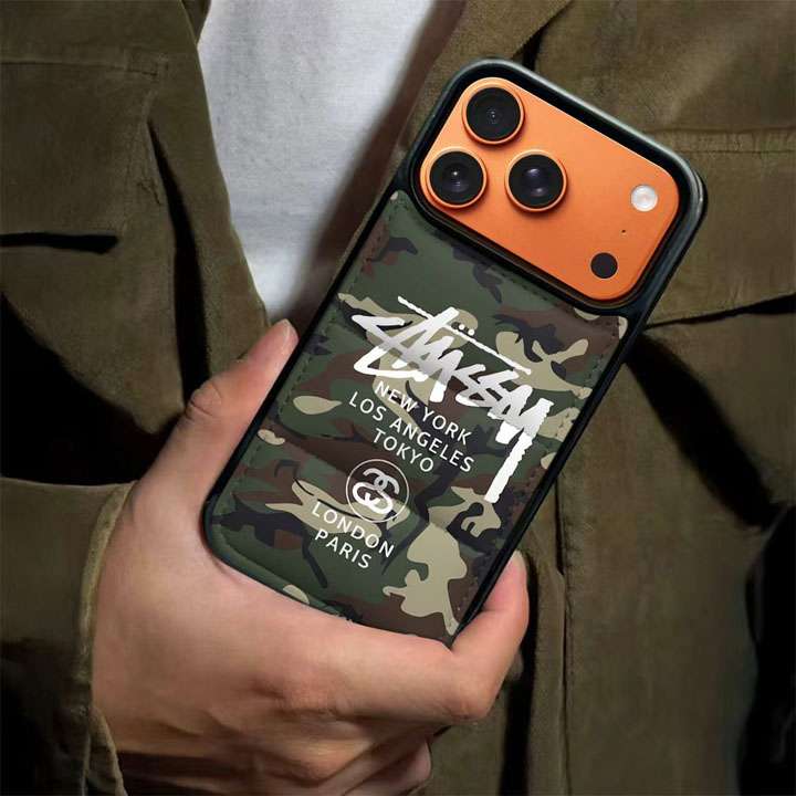 ステューシー ダウンジャケット風 iphone17ケース 迷彩柄