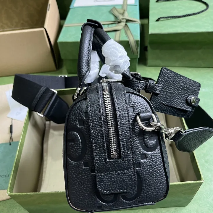グッチ ボストンバッグ レザー ブラック