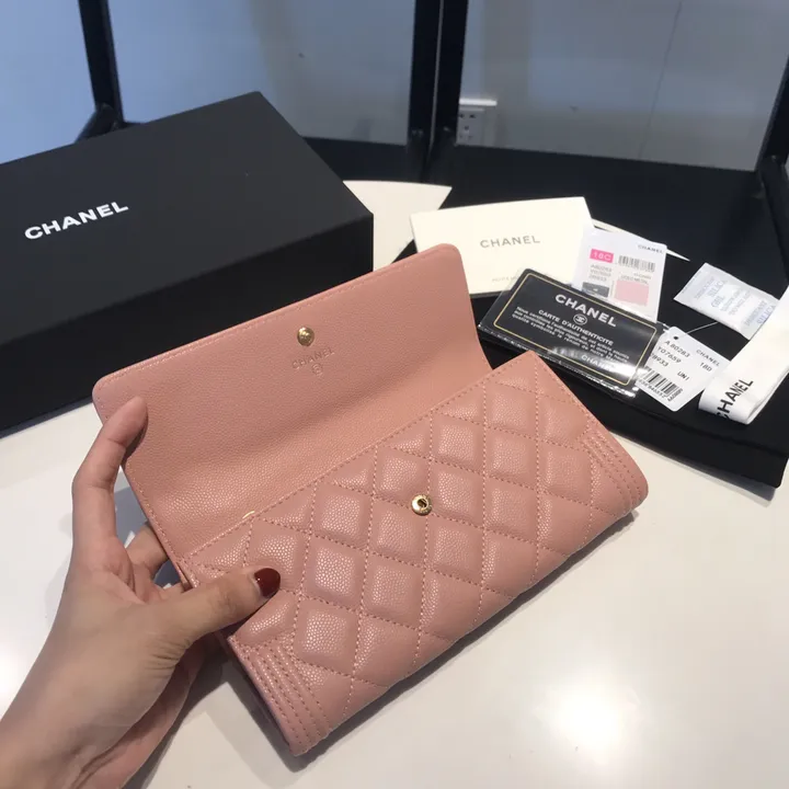 ボーイシャネル 長財布 ピンク