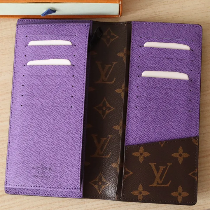 ルイヴィトン 長財布 パープル×ブラウン
