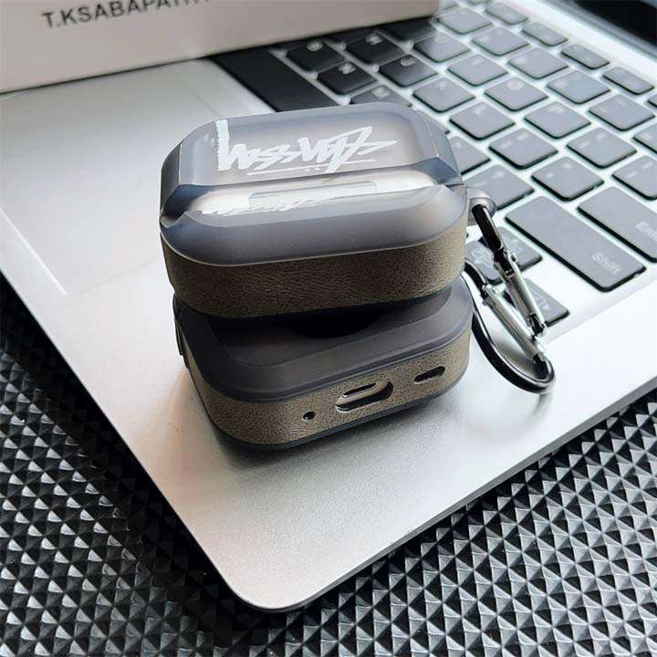 ステューシーairpods4ケース 透明磨砂