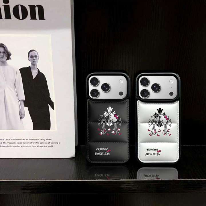 ダウン ジャケット風 iphone17promaxケース クロームハーツ
