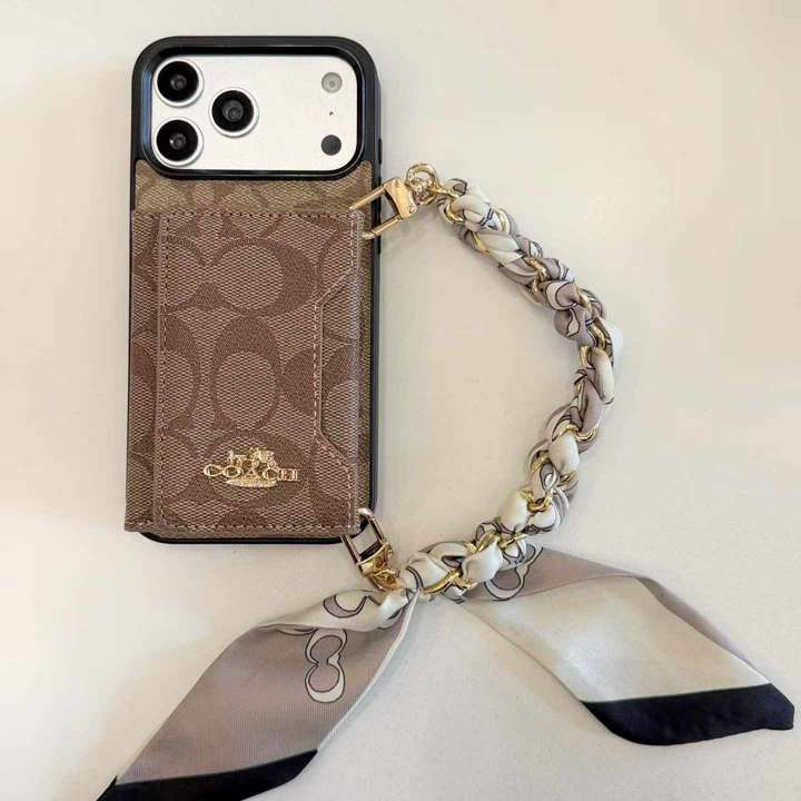 coach iphone17携帯ケース スカーフチェーン付き