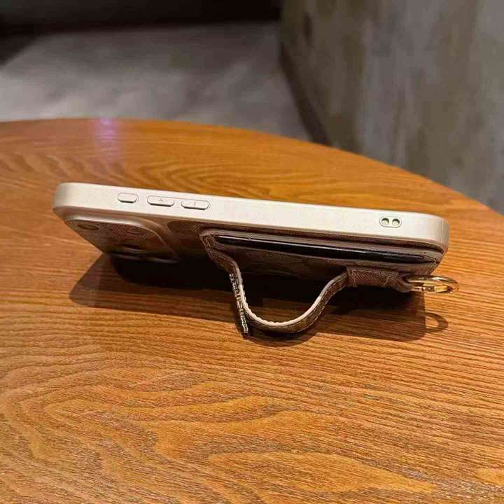 coach iphone17promaxケース レザー スタンド