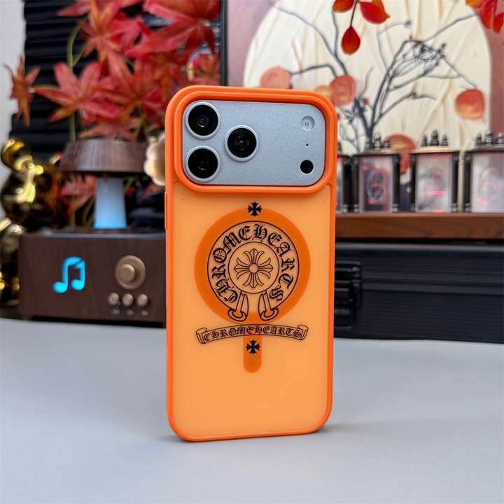 マグネット搭載 chrome hearts iphone17カバー