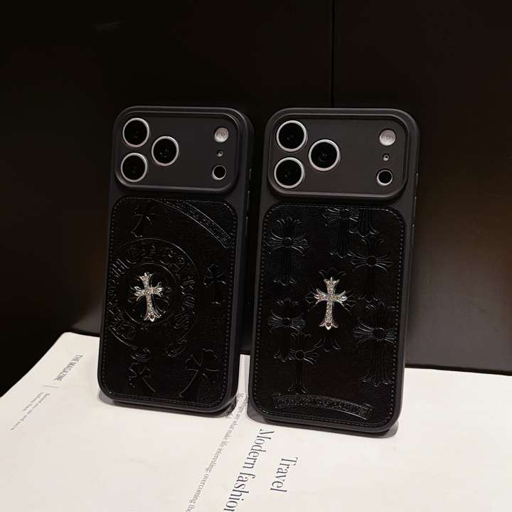 クロームハーツ iPhone17携帯ケース レザー 黒