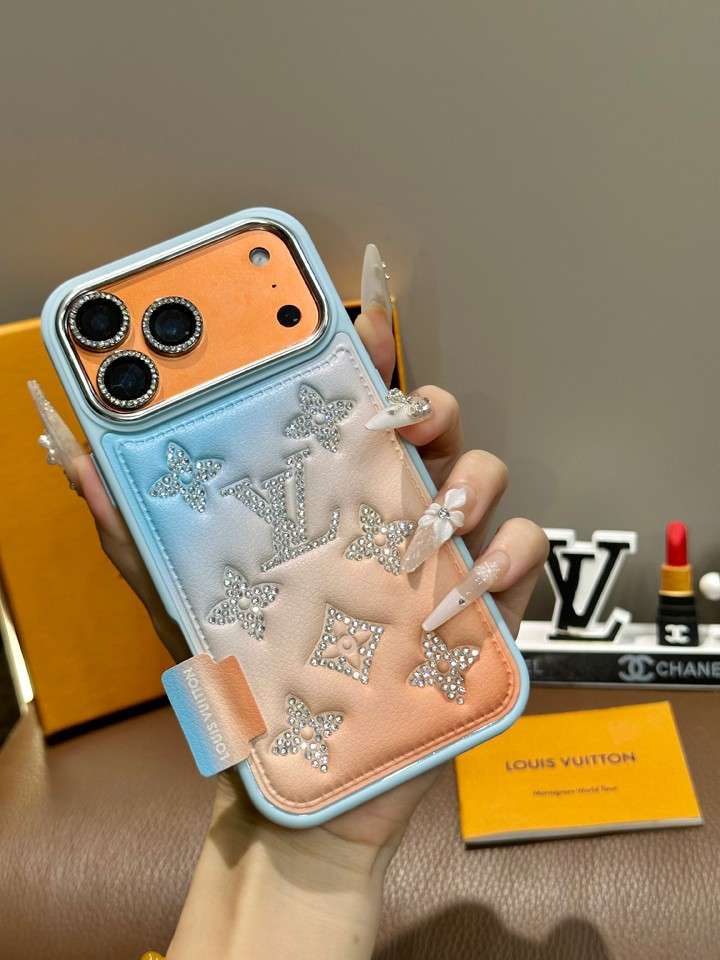 ルイヴィトン iphone17 pro maxケース フルカバー ラインストーン付き