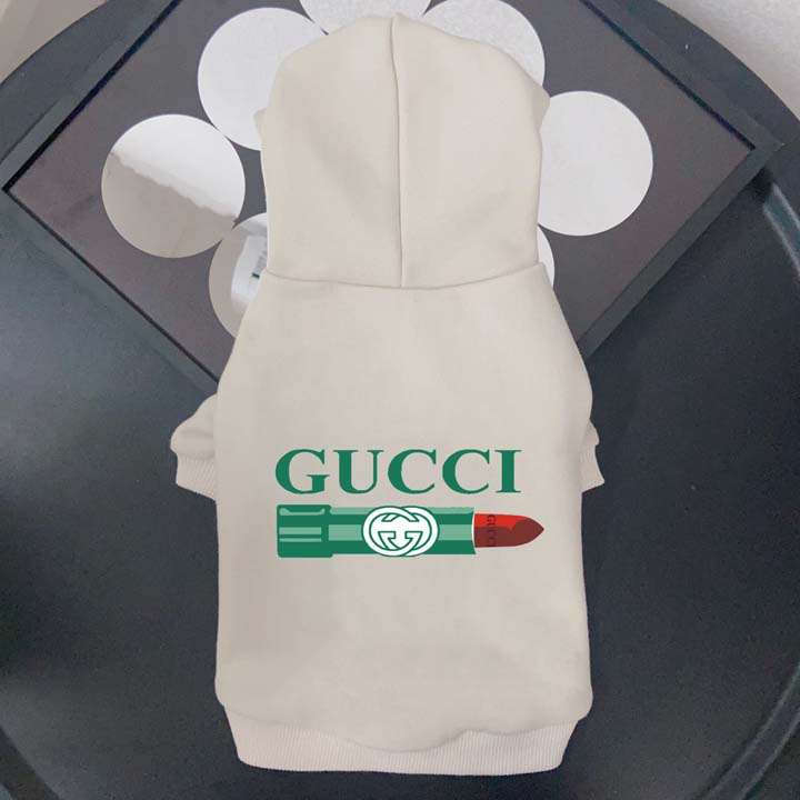 GUCCIロゴ 口紅デザイン 犬用 パーカー