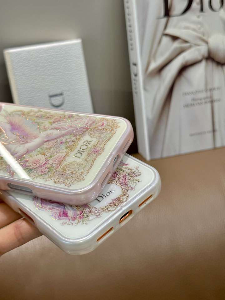 ディオール風 iphone17promaxケース ラインストーン付き