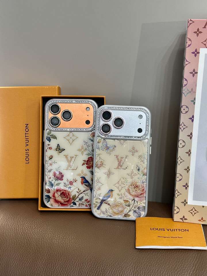 ルイヴィトンiPhone18proケース 花鳥柄