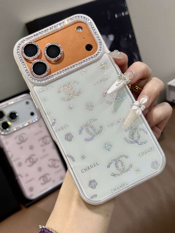シャネル iphone17ケース ラインストーン付き