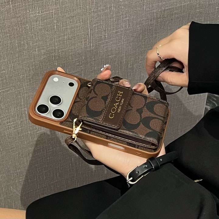coach iphone18ケース ストラップ付き