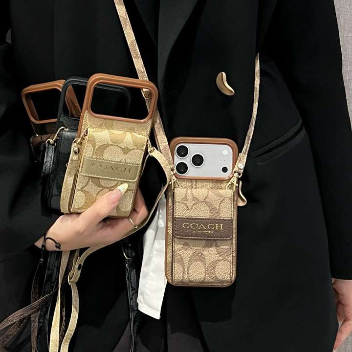 コーチ 肩掛けiphone18ケース
