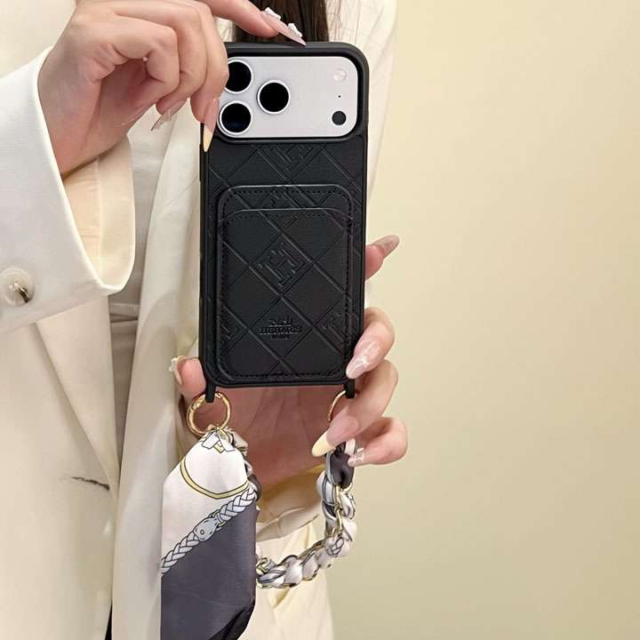 HERMES iphone17promaxケース 背面 カード収納