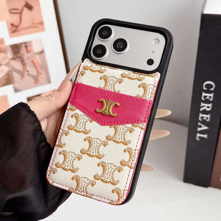 celine iphone18promax ケース ポケット付き 名刺入れ