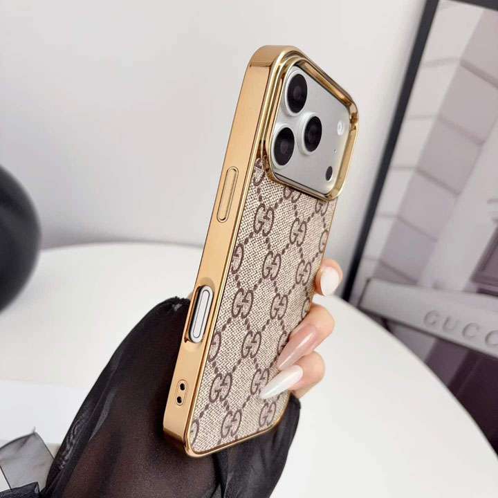 グッチ iphone18ケース メッキ加工