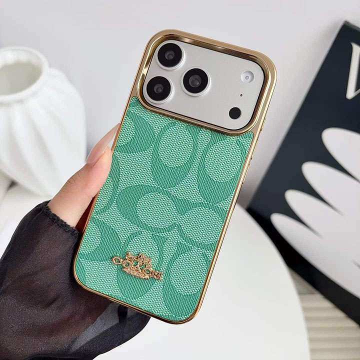 coach iphone18pro携帯ケース 金属調 フレーム