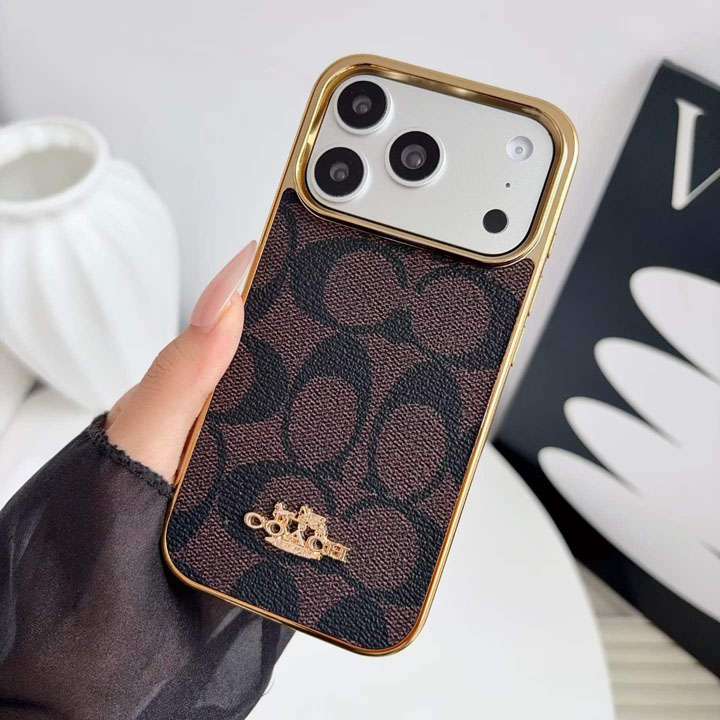 coach iphone18pro携帯ケース 金属調 フレーム