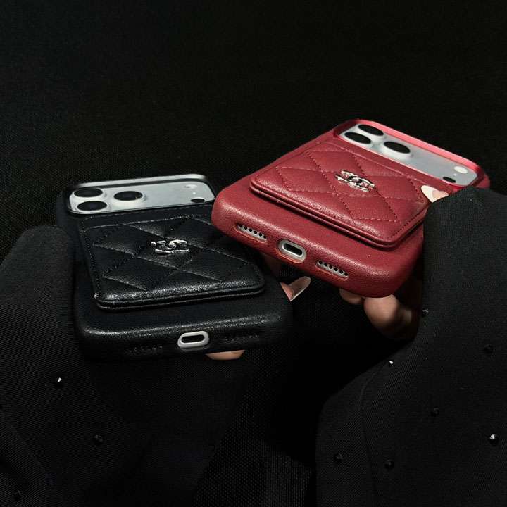 chanel iphone18promax 携帯ケース 背面 カード収納