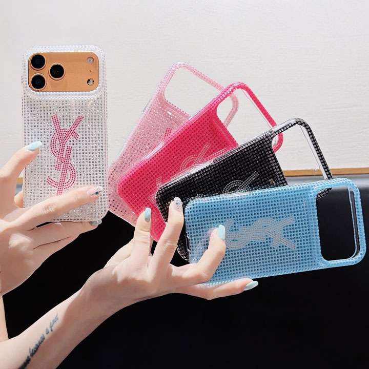 イヴ サンローラン iphone18promaxケース ラインストーン 付き