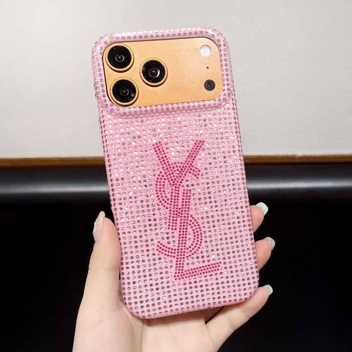 YSL iphone18proケース チェック柄