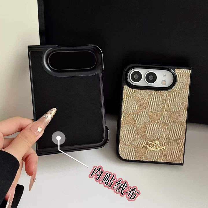 coach iphone duoケース メタルロゴ