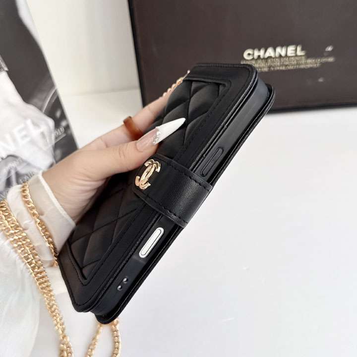 chanel iphone18promaxケース 手帳型 肩掛け 斜めがけ