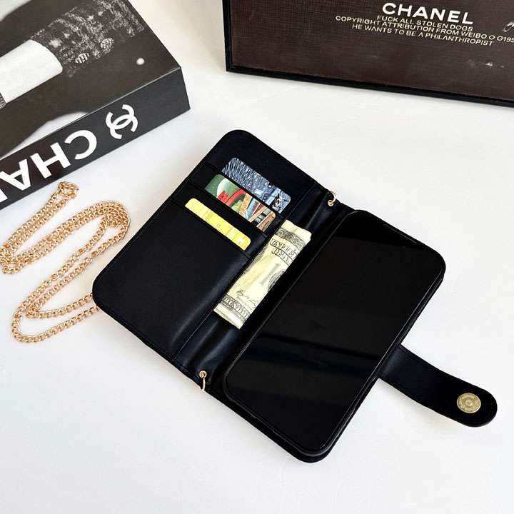 chanel iphone18promaxケース 手帳型 肩掛け 斜めがけ