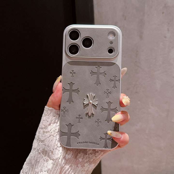 クロームハーツ iphone18proケース CHクロス メタルロゴ