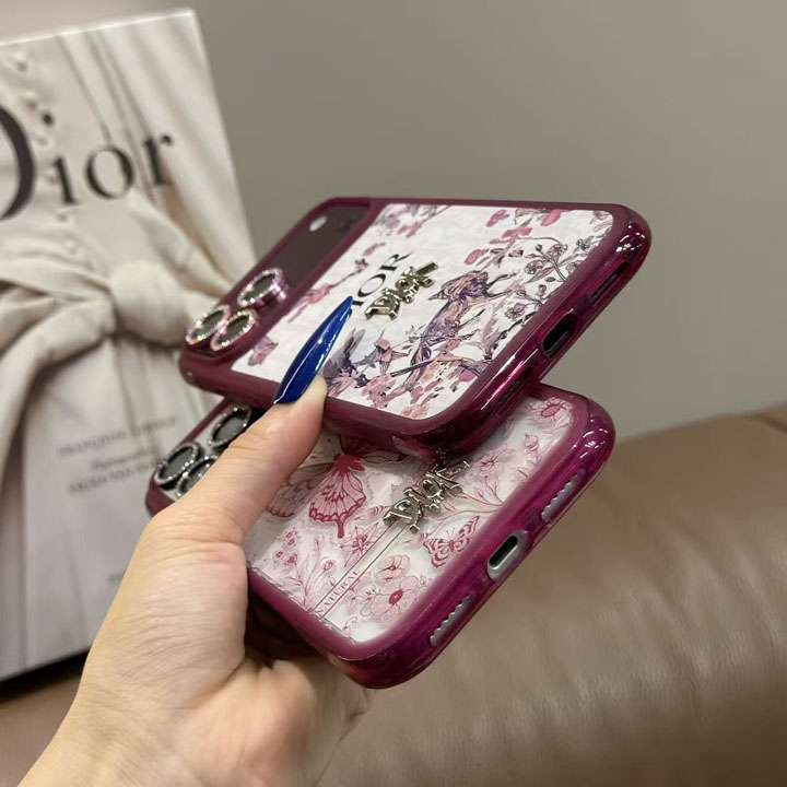 ディオールiphone18promaxケース ボルドー レッド