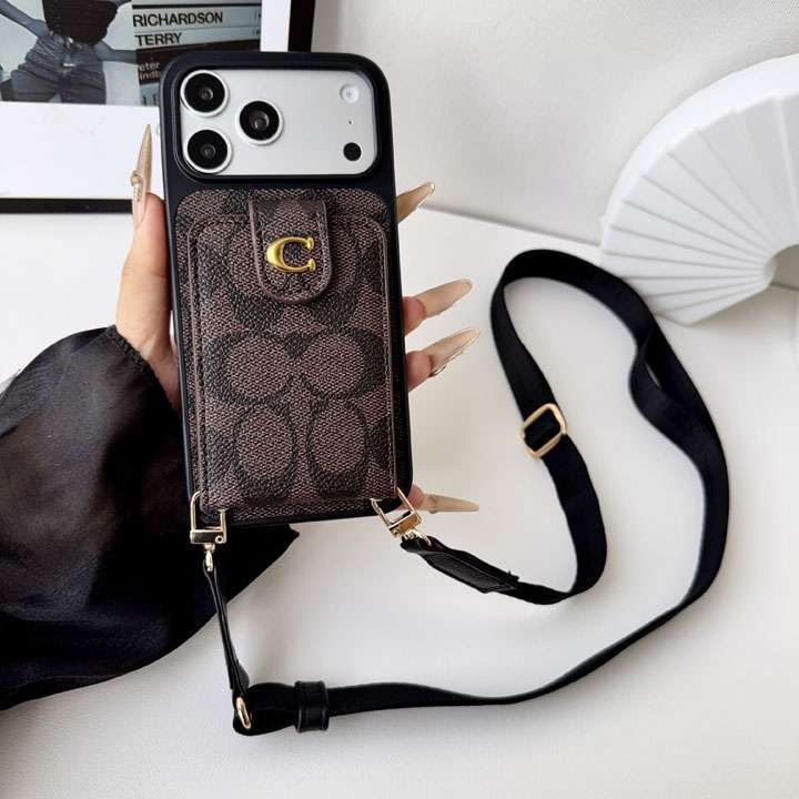 コーチ iphone18proケース ショルダー ストラップ付き