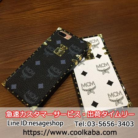 mcm iphone8/Xケース リベット付き ハードケース