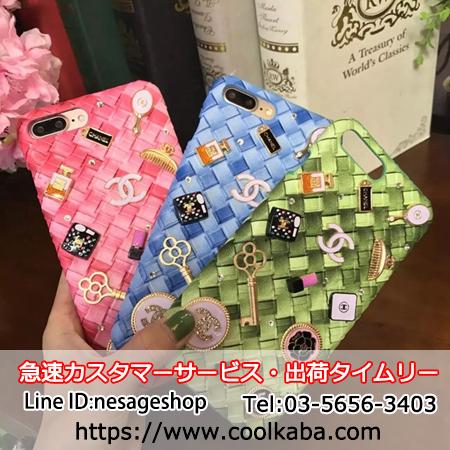 シャネル iphone8plus ケース 編み込み レザー 