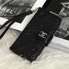 iphone7splus 携帯ケース シャネル椿 手帳