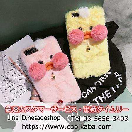 アイフォンX/8 携帯ケース もこもこ パンパンドッ