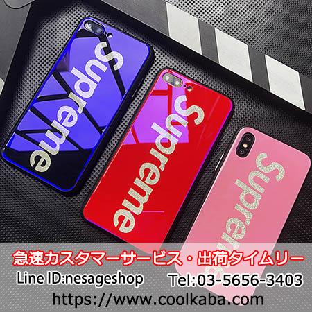 Supreme アイフォン8 ガラス鏡面ケース シンプル Iphonex テンカバー シュプリーム ブルーレイ Supreme アイフォン8 ガラス鏡面ケース シンプル Iphonex テンカバー シュプリーム ブルーレイ