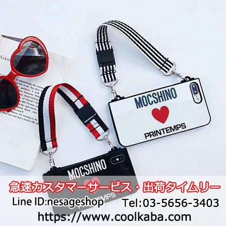 MOSCHINO IPHONE XS ケース ストラップ付き