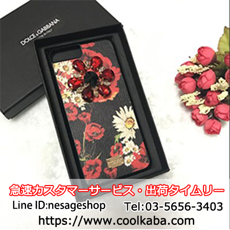 Iphone 8 Plus ケース 豪奢 Dolce Gabbana Iphone 7 Plus ケース ロゴ付き Iphonex テンケース 立体花柄