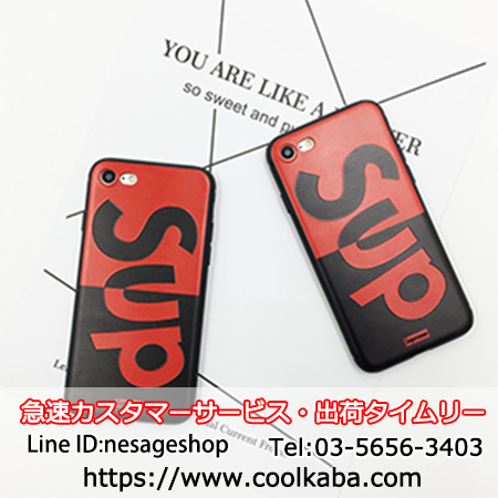iphone7splusケース SUPREMEロゴ付き 個性的